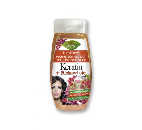 Šampón Ricínový olej + Keratín regeneračný na poškodené vlasy 260ml