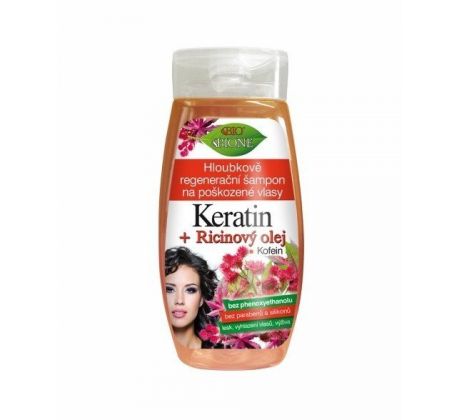 Ricínový olej + Keratín šampón regeneračný na poškodené vlasy 260ml