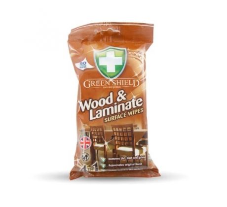 GREEN SHIELD drevo/laminát 4v1 čistiace vlhčené utierky 50ks