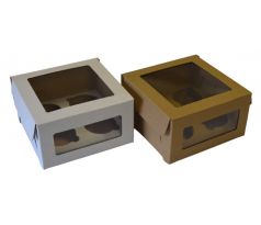 Krabica s okienkom na 4 cupcakes (18x18x10cm)