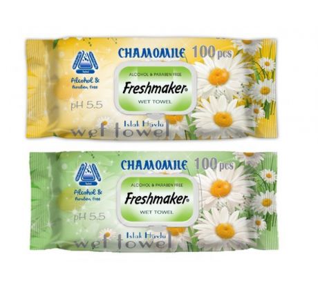 Detské vlhčené obrúsky s klipom Freshmaker Camomile/100ks