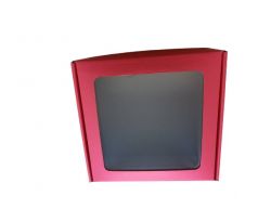 Krabica s okienkom 20x20x8cm "červená"