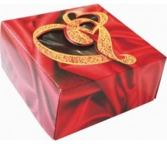 Krabica s okienkom 18x18x9cm LOVE "červená"