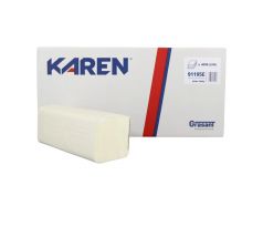 skladané papierové utierky KAREN ZZ 25x20 CM ,1vr. 100 % celulóza 4000ks