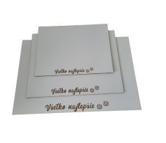Drevený podnos pod tortu hranatý "všetko najlepšie"
