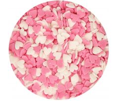 Posyp FunCakes srdiečka ružovo-biele 60g