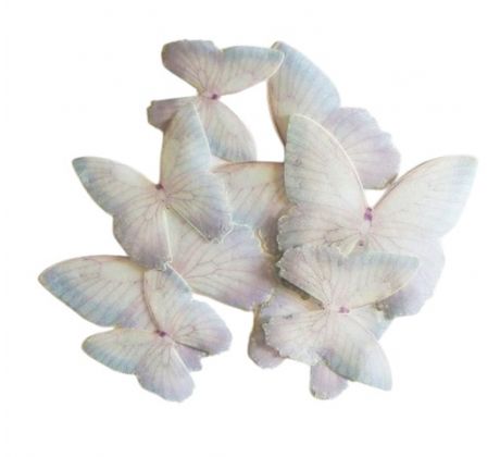 Jedlé oblátkové krištálové motýle biele 4g