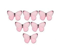 Jedlé oblátkové krištálové motýle ružové 4g