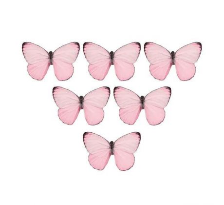 Jedlé oblátkové krištálové motýle ružové 4g