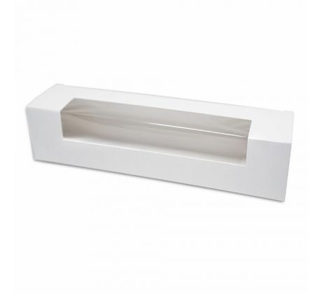 Krabica s okienkom 165x45x45mm biela na makrónky