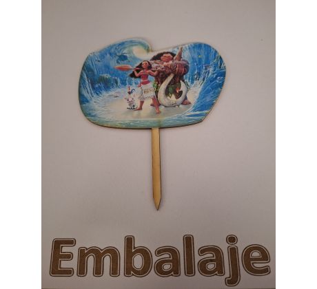 Drevený zápich Moana farebná potlač