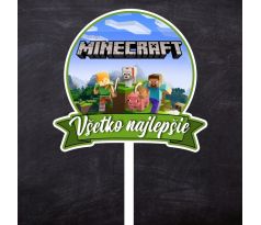 Zápich plastový Všetko najlepšie + minecraft