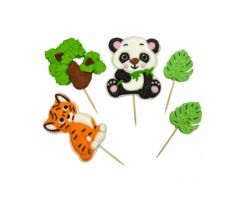 Cukrová dekorácia SAFARI sada "tiger/panda"