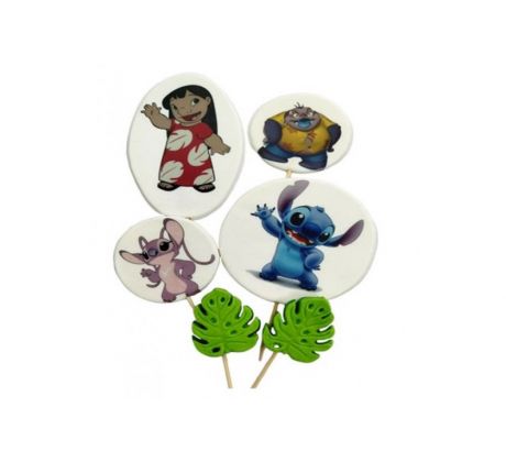 Cukrová dekorácia Lilo & Stitch set zápichov