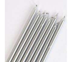 Sviečky tortové PME strieborné 18cm/16ks