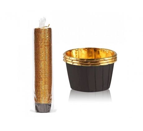 Cukrárenske košíčky 37,7x30mm hnedo-zlaté samonosné 60ks