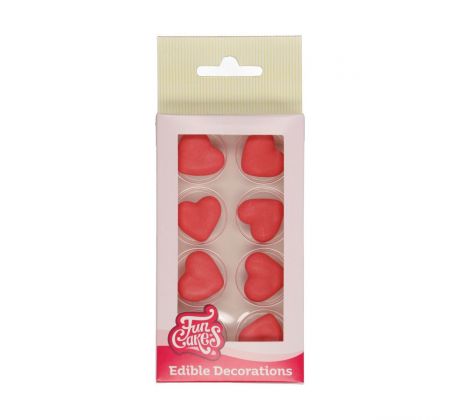FunCakes Cukrové dekorácie Srdce Červená sada 8KS
