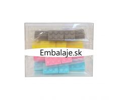 Cukrová dekorácia LEGO pastelové 16ks