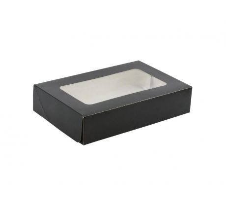 Krabica s okienkom 24x15x5cm na sushi (čierna)
