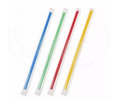 Slamky plastové farebné 250x8mm 150ks - hygienicky balené