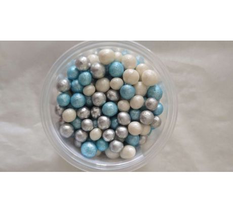 Cukrová posýpka modrý mix perly 4-6mm 15g
