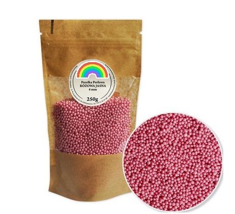 Cukrový posyp perly ružové perleťové