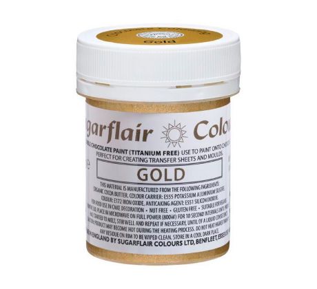 Farba Sugarflair na čokoládu 35g zlatá (bez E171)
