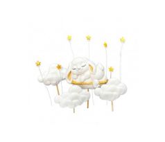 Set cukrových dekorácií zajačik a obláčiky