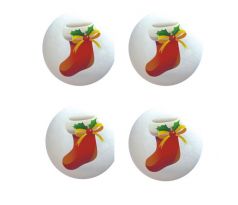 Vianočné cukrové dekorácie s priemerom 3 cm - pančucha 12 ks