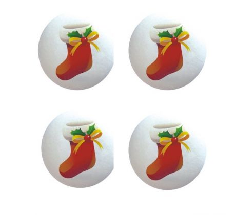 Vianočné cukrové dekorácie s priemerom 3 cm - pančucha 12 ks