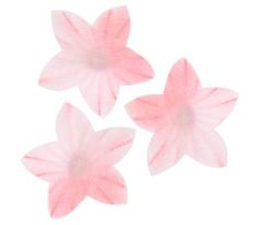 Jedlá oblátková dekorácia mini kvietky tieňované svetloružová