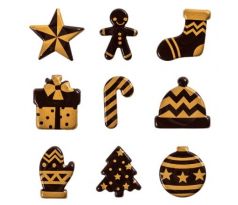 Čokoládová dekorácia Vianoce mix 3cm 27ks