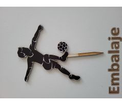 Drevený zápich futbalista s loptou
