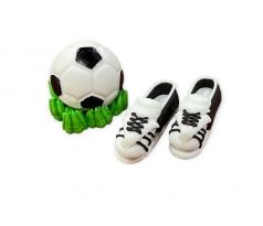 Cukrová dekorácia futbalová lopta+kopačky