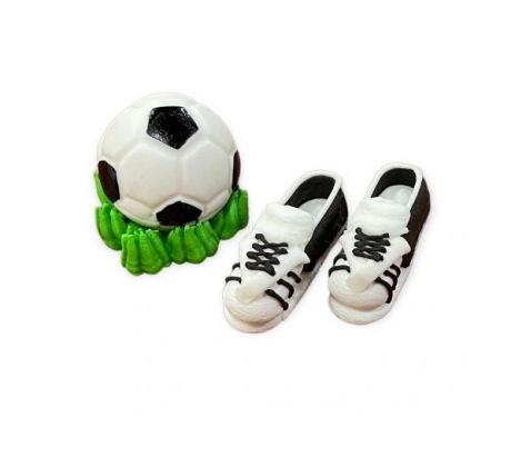 Cukrová dekorácia futbalová lopta+kopačky