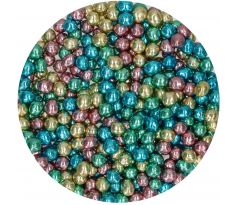 Chrumkavé čokoládové perly FunCakes - metalický harlekýn 60g