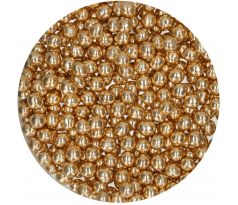 Chrumkavé čokoládové perly FunCakes - metalické zlaté 60g