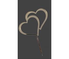 Akrylový zrkadlový zápich srdcia zlatý