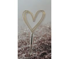 Akrylový zrkadlový zápich srdce 18x12 zlatý