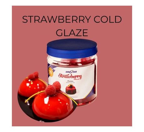 Glazúra COLD GLAZE Jahoda 1kg (zrkadlová poleva)