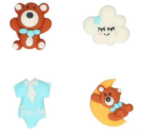 Wilton Cukrové dekorácie Baby Biss modrá sada/8ks