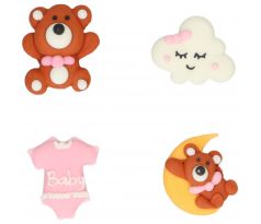 Wilton Cukrové dekorácie Baby Bliss ružová sada/8ks