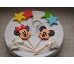 Cukrová dekorácia set Minnie+Mickey zápich
