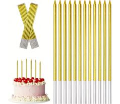 Narodeninové sviečky silver + gold 13,5cm 6ks