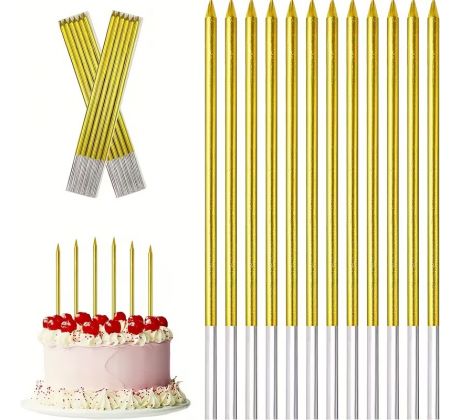Narodeninové sviečky silver + gold 13,5cm 6ks