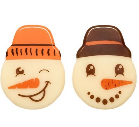 Čokoládová vianočná dekorácia Snehuliaci 45ks