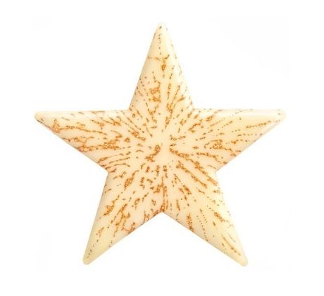 Čokoládová vianočná dekorácia hviezda bielozlatá 48ks