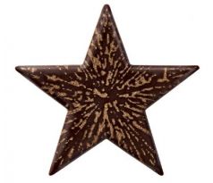 Čokoládová vianočná dekorácia hviezda pozlátená tmavá 48ks
