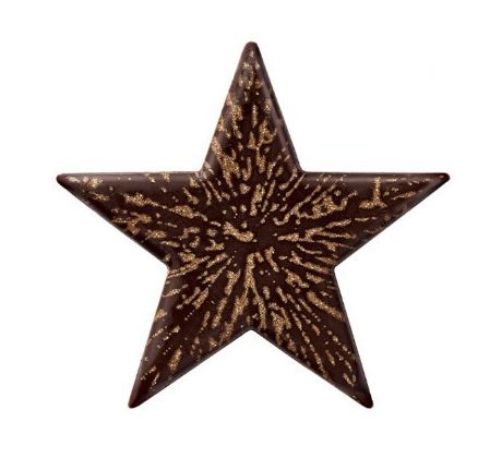 Čokoládová vianočná dekorácia hviezda pozlátená tmavá 48ks