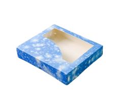 Krabica s okienkom 25x22x5cm VIANOCE modrá vločka